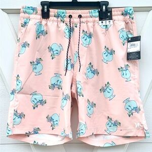 🔥 Closet Clearout!🔥 Hurley Stay Til Two Candy Pink Volley Swim Trunks